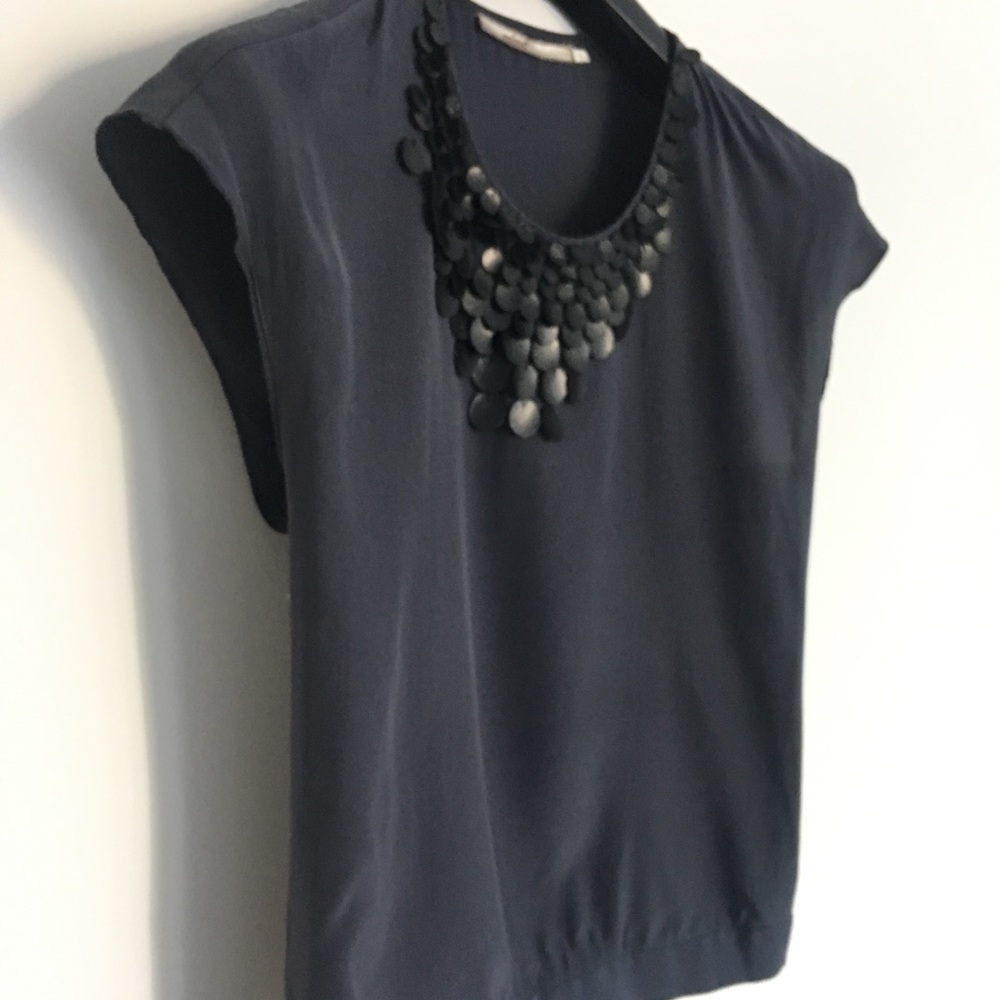 New Mint Jodi Arnold 100% silk Beaded Gorgeous Top